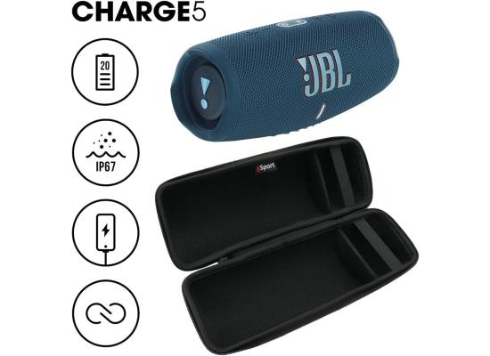 JBL Charge 5 Portable Waterproof Speaker with Powerbank - Blue